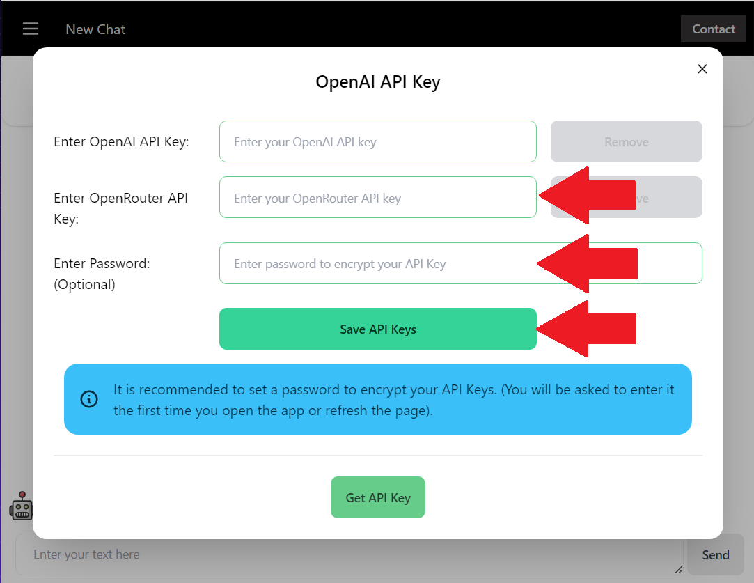 PulsarChat API Key Window